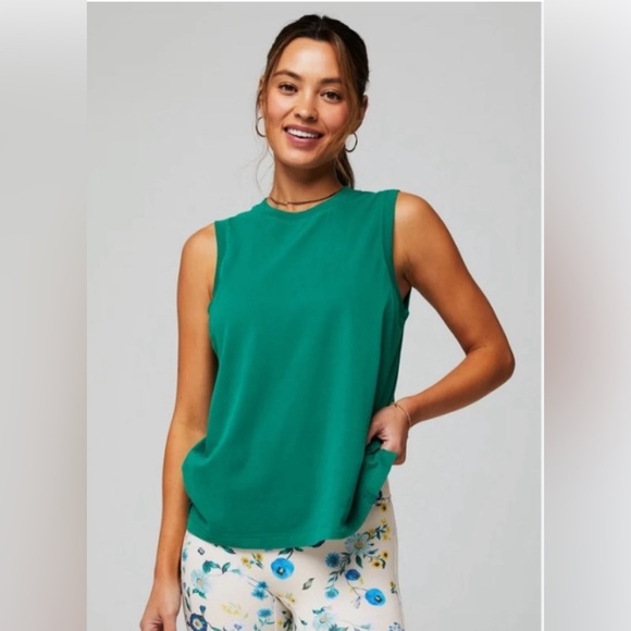 Fabletics NWT Cotton Tank - Fairway Green - Medium - Picture 1 of 8